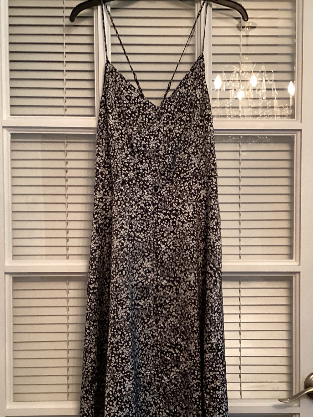 Abercrombie & Fitch Black and White Floral Maxi Slip Dress